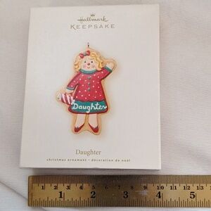 HALLMARK Christmas Ornament NEW 2007 Daughter Redhead Girl Package Tie On